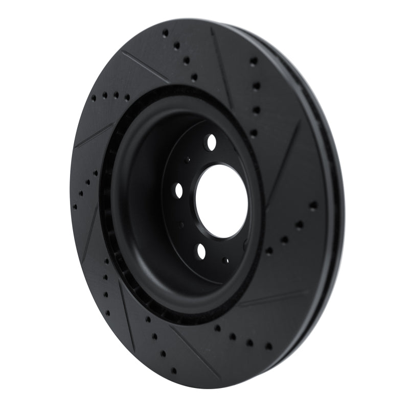R1 Concepts R1 17-25 Tesla Model 3 Front Left Drilled & Slotted Black Brake Rotor