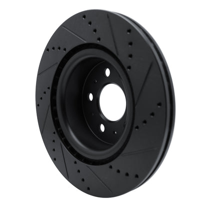 R1 Concepts R1 17-25 Tesla Model 3 Front Left Drilled & Slotted Black Brake Rotor