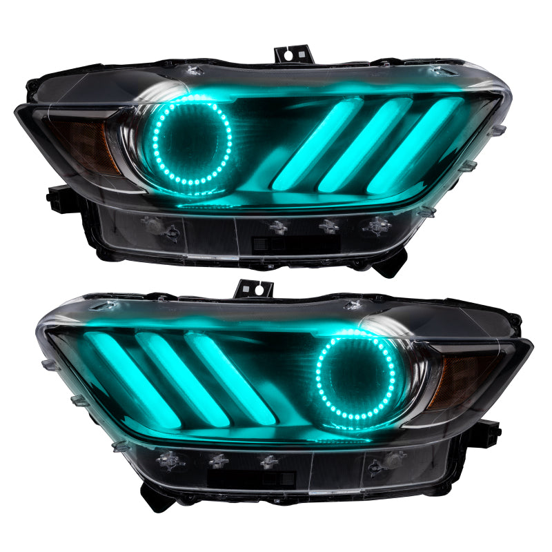 ORACLE Lighting Oracle 15-17 Ford Mustang V6/GT/Shelby DRL w/ Halo Kit - ColorSHIFT w/o Controller