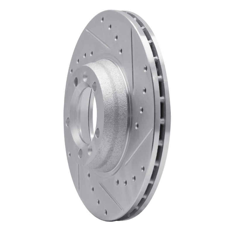 R1 Concepts R1 81-89 Alfa Romeo GTV-6 Front Right Drilled & Slotted Silver Brake Rotor