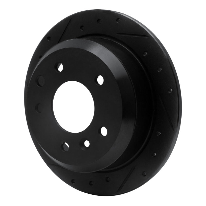 R1 Concepts R1 86-89 Jaguar Vanden Plas Rear Left Drilled & Slotted Black Brake Rotor