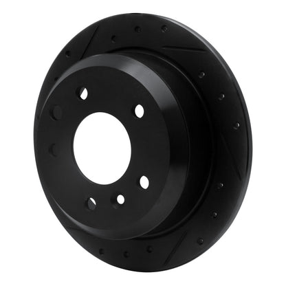 R1 Concepts R1 86-89 Jaguar Vanden Plas Rear Left Drilled & Slotted Black Brake Rotor