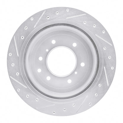 R1 Concepts R1 08-14 Mitsubishi Montero Limited (Mexico) Rear Right Drilled & Slotted Silver Brake Rotor