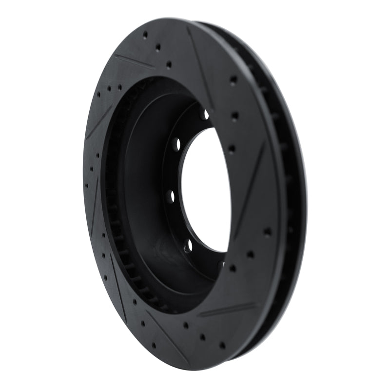 R1 Concepts R1 80-93 Dodge W250 Front Left Drilled & Slotted Black Brake Rotor