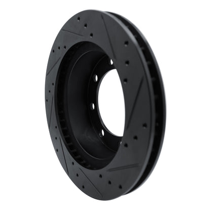 R1 Concepts R1 80-93 Dodge W250 Front Left Drilled & Slotted Black Brake Rotor