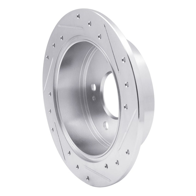 R1 Concepts R1 04-12 Mitsubishi Eclipse Rear Left Drilled & Slotted Silver Brake Rotor