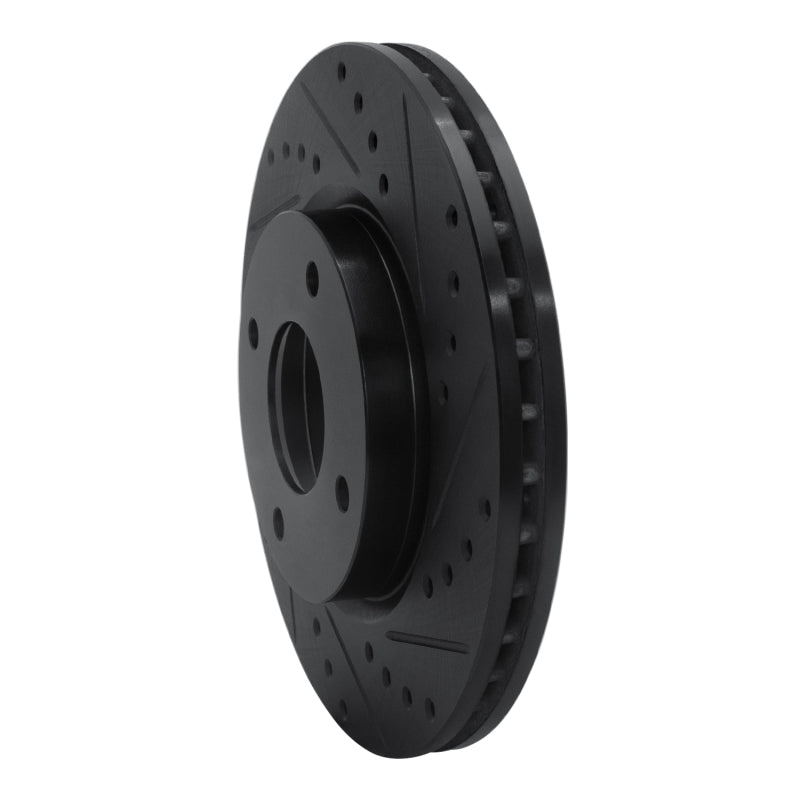 R1 Concepts R1 07-14 Nissan Cube Front Right Drilled & Slotted Black Brake Rotor