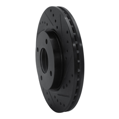 R1 Concepts R1 07-14 Nissan Cube Front Right Drilled & Slotted Black Brake Rotor