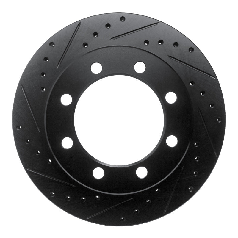 R1 Concepts R1 95-99 Ford F-250 4WD (Excl Super Duty) Front Left Drilled & Slotted Black Brake Rotor