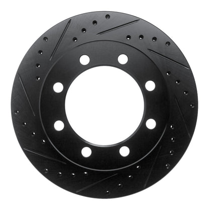 R1 Concepts R1 95-99 Ford F-250 4WD (Excl Super Duty) Front Left Drilled & Slotted Black Brake Rotor