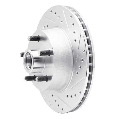 R1 Concepts R1 68-70 Ford Mustang Front Right Drilled & Slotted Silver Brake Rotor