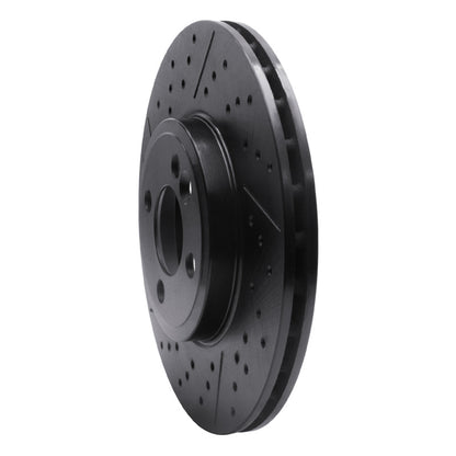 R1 Concepts R1 07-15 Mini Cooper Clubman Front Drilled & Slotted Black Brake Rotor
