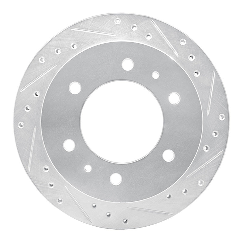 R1 Concepts R1 88-95 Nissan Pathfinder Rear Right Drilled & Slotted Silver Brake Rotor