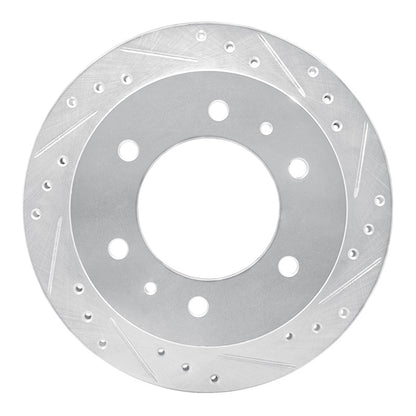 R1 Concepts R1 88-95 Nissan Pathfinder Rear Right Drilled & Slotted Silver Brake Rotor