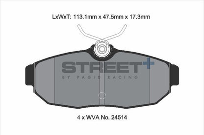 PAGID Racing T8140SP2001 STREET+ Brake Pads
