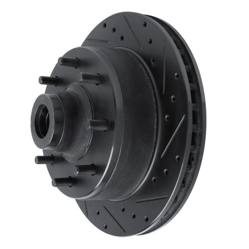 R1 Concepts R1 78-81 Dodge B350 Front Right Drilled & Slotted Black Brake Rotor