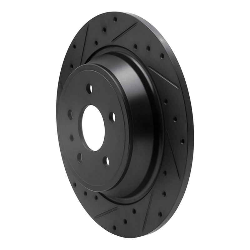 R1 Concepts R1 13-20 Ford Escape Rear Left Drilled & Slotted Black Brake Rotor