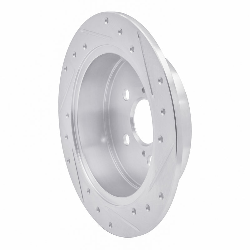 R1 Concepts R1 00-10 Pontiac Vibe Rear Left Drilled & Slotted Silver Brake Rotor