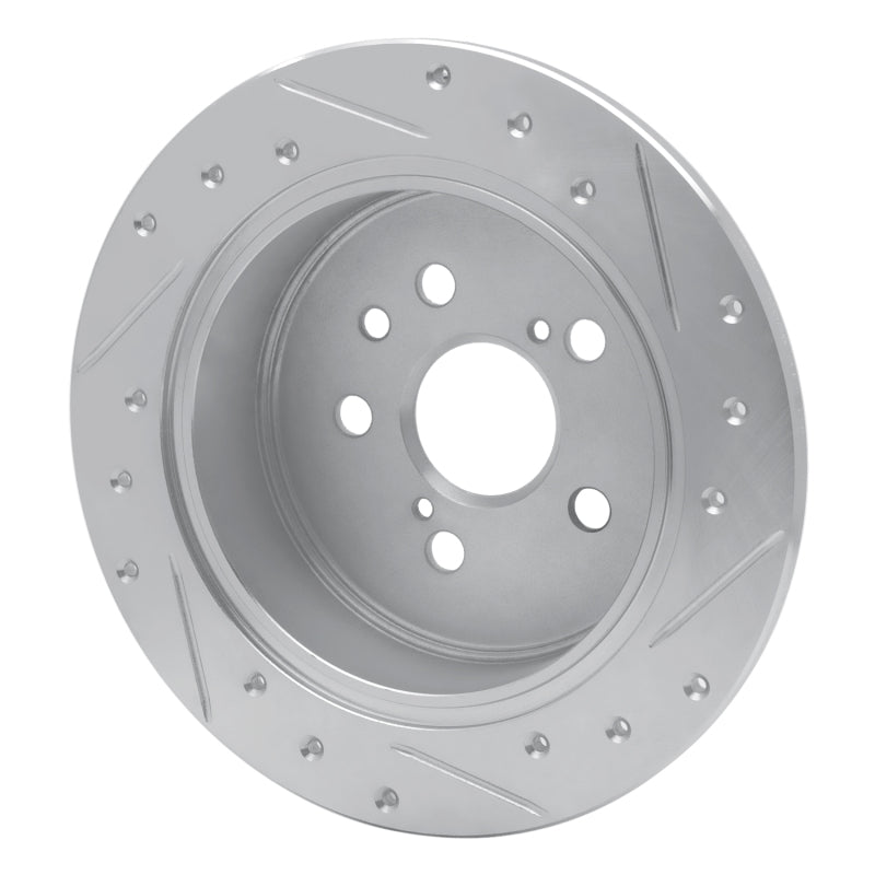R1 Concepts R1 88-91 Toyota Camry Rear Left Drilled & Slotted Silver Brake Rotor