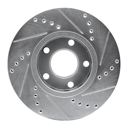 R1 Concepts R1 85-91 Audi 5000S Quattro Front Left Drilled & Slotted Silver Brake Rotor