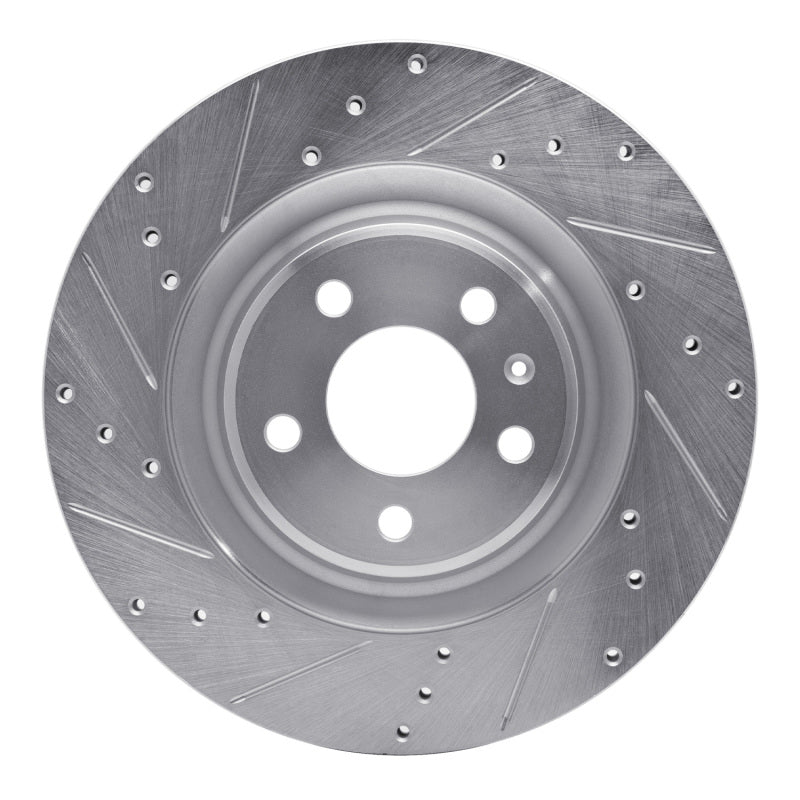 R1 Concepts R1 2008-2025 Audi A7 Quattro Rear Left Drilled & Slotted Silver Brake Rotor