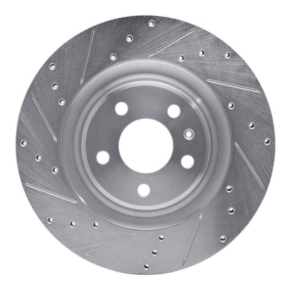 R1 Concepts R1 2008-2025 Audi A7 Quattro Rear Left Drilled & Slotted Silver Brake Rotor