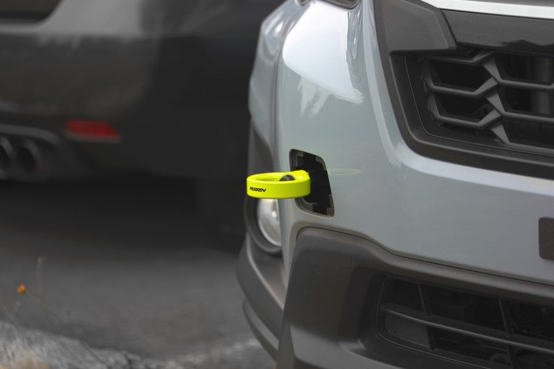 Perrin Performance PERRIN 22-26 Subaru WRX / 18-23 Crosstrek / 20-25 OBXT Tow Hook Kit (Front) - Neon Yellow