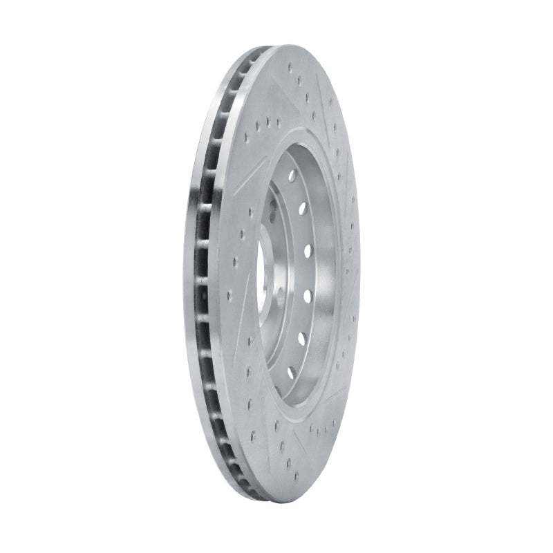 R1 Concepts R1 04-10 Audi A8 Rear Right Drilled & Slotted Silver Brake Rotor