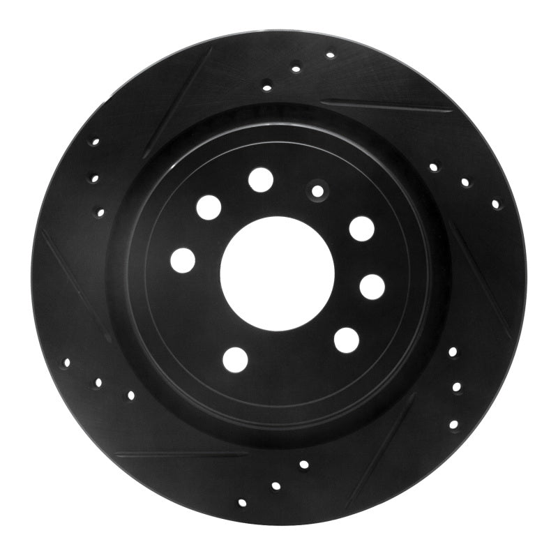 R1 Concepts R1 03-11 Cadillac BLS (Mexico) Rear Left Drilled & Slotted Black Brake Rotor