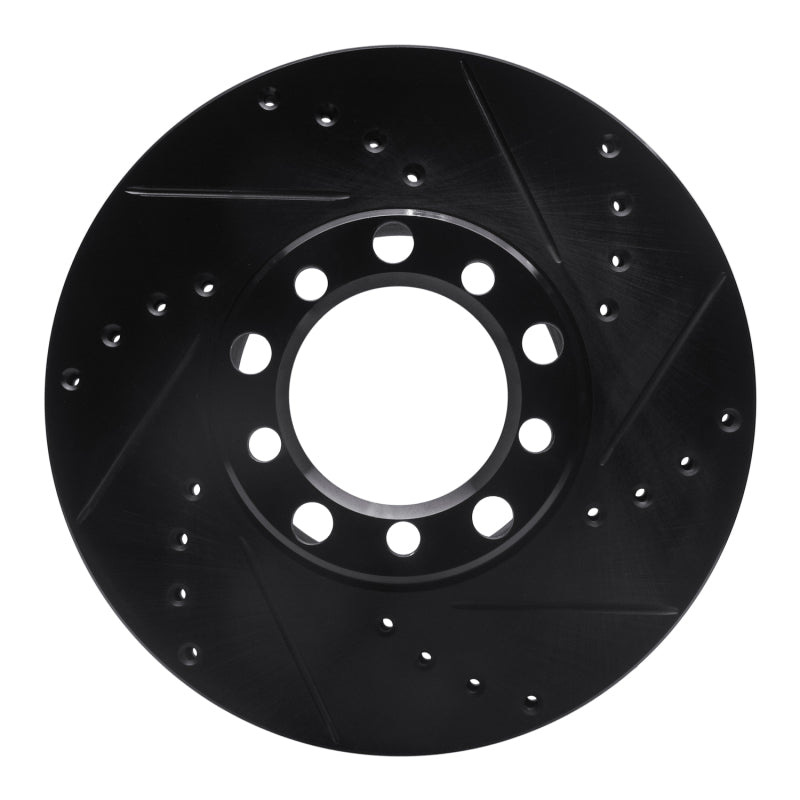 R1 Concepts R1 79-85 Mercedes-Benz 380SEL Front Right Drilled & Slotted Black Brake Rotor