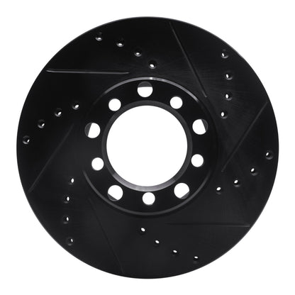 R1 Concepts R1 79-85 Mercedes-Benz 380SEL Front Right Drilled & Slotted Black Brake Rotor