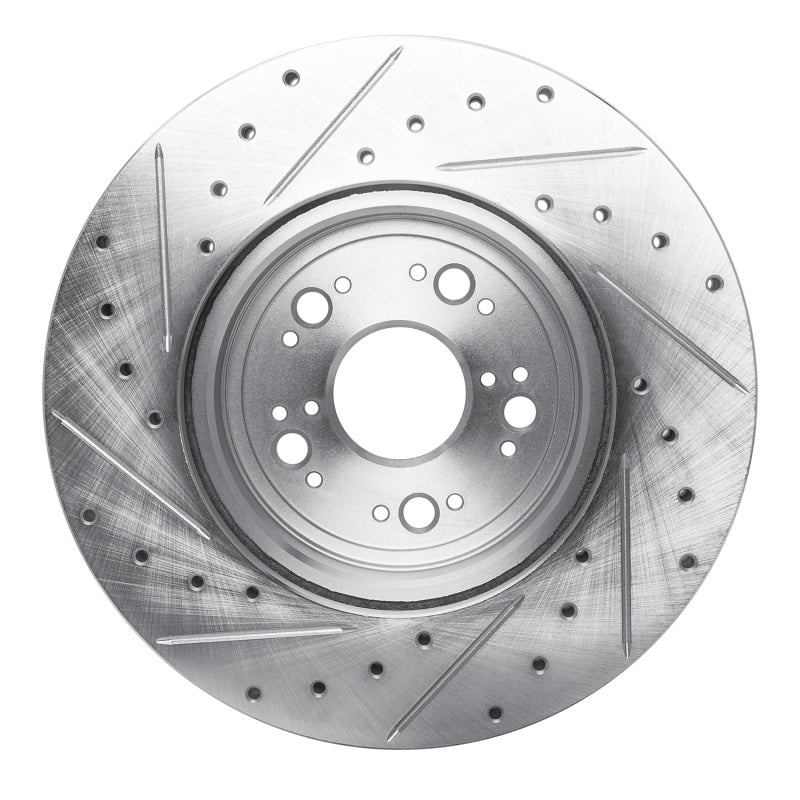 R1 Concepts R1 1995-2000 Lexus LS400 Front Right Drilled & Slotted Silver Brake Rotor