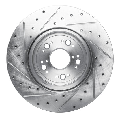 R1 Concepts R1 1995-2000 Lexus LS400 Front Right Drilled & Slotted Silver Brake Rotor