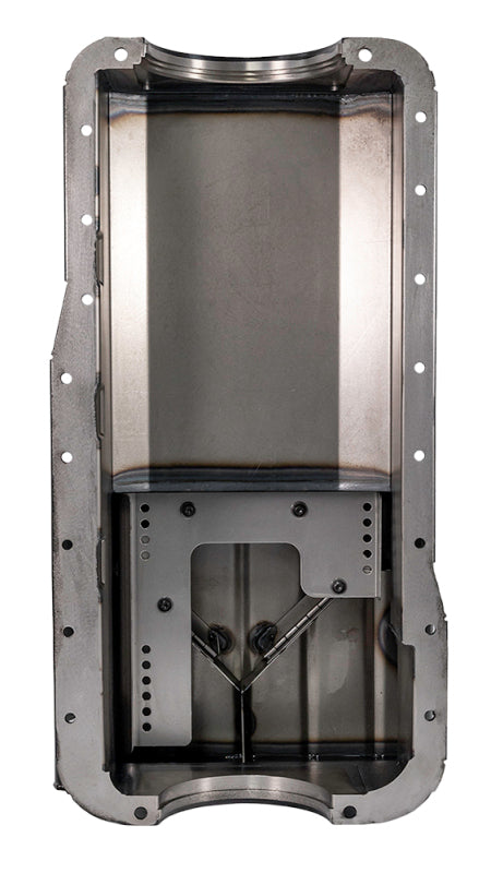 Moroso Ford 351W (w/Front Sump & Billet End Seals) Road Race Baffled Wet Sump 7qt 8in Steel Oil Pan