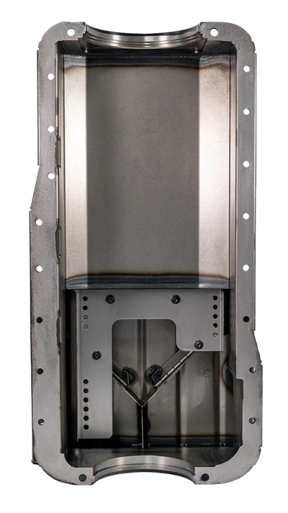 Moroso Ford 351W (w/Front Sump & Billet End Seals) Road Race Baffled Wet Sump 7qt 8in Steel Oil Pan
