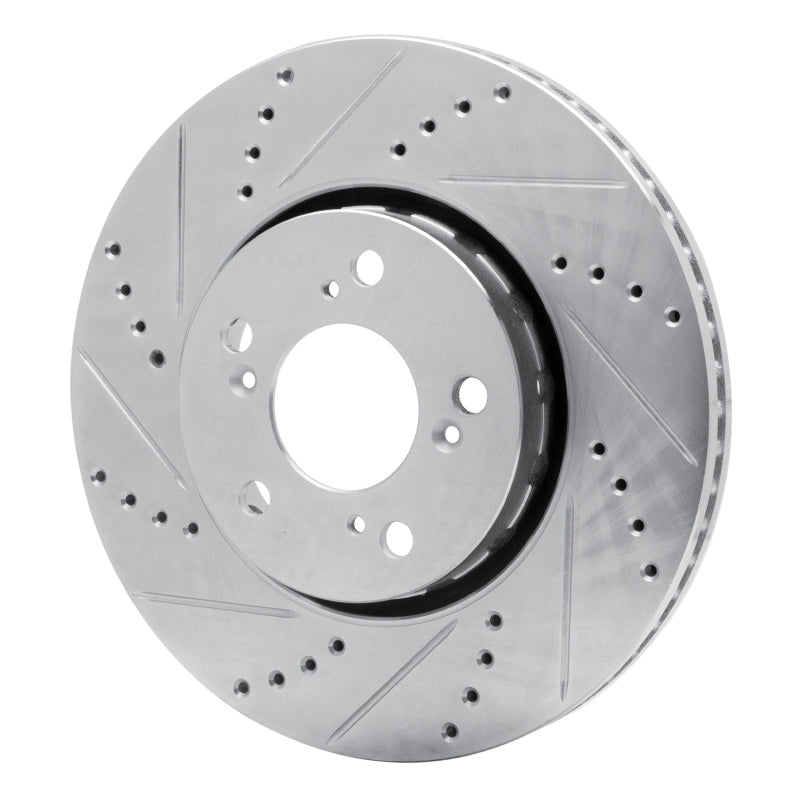 R1 Concepts R1 14-20 Acura RLX Front Left Drilled & Slotted Silver Brake Rotor