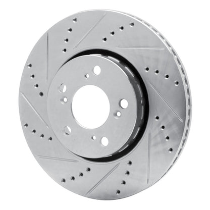 R1 Concepts R1 14-20 Acura RLX Front Left Drilled & Slotted Silver Brake Rotor