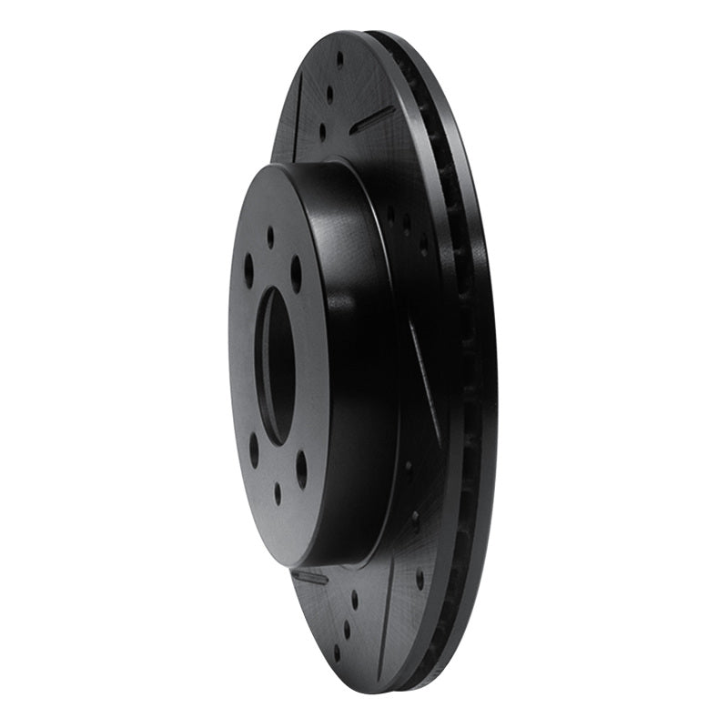 R1 Concepts R1 91-02 Saturn SL1 Front Left Drilled & Slotted Black Brake Rotor