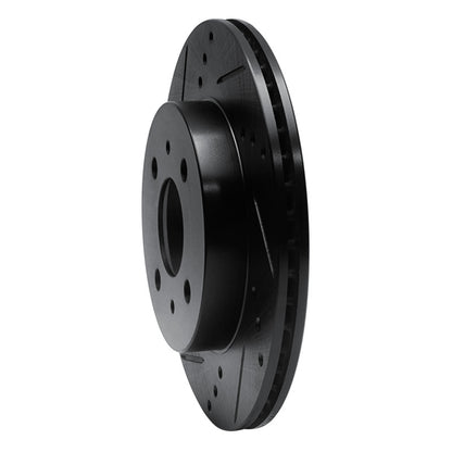 R1 Concepts R1 91-02 Saturn SL1 Front Left Drilled & Slotted Black Brake Rotor