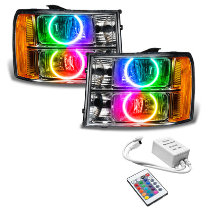 ORACLE Lighting Oracle 07-13 GMC Sierra SMD HL - Round Ring Design - ColorSHIFT w/ Simple Controller