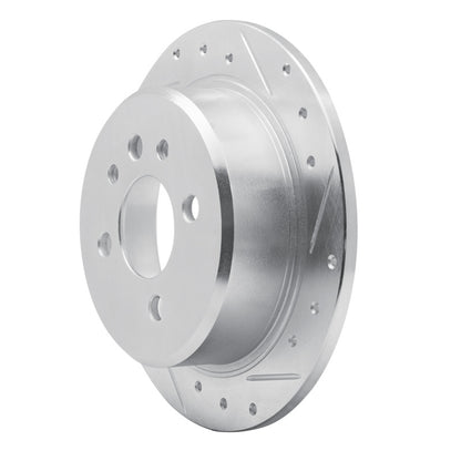 R1 Concepts R1 84-91 BMW 325 Rear Right Drilled & Slotted Silver Brake Rotor