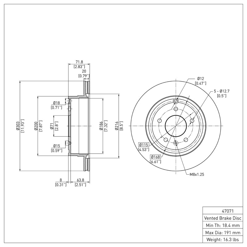 DFC 07-15 Chevrolet Captiva Rear Brake Rotor