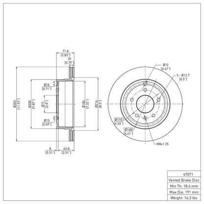DFC 07-15 Chevrolet Captiva Rear Brake Rotor