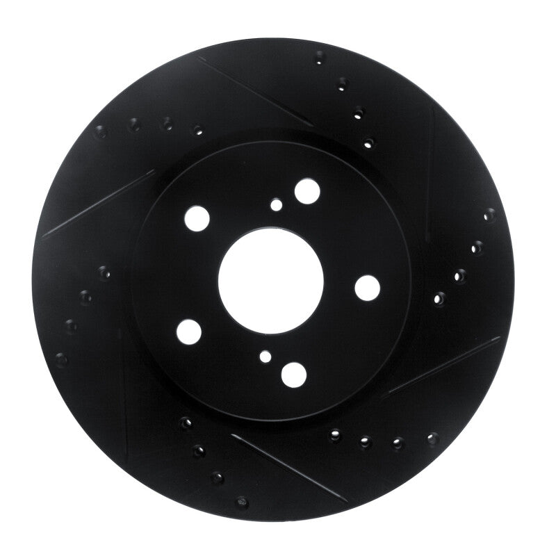 R1 Concepts R1 18-22 Toyota C-HR Front Right Drilled & Slotted Black Brake Rotor