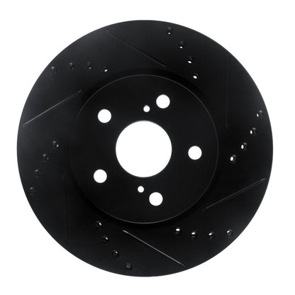 R1 Concepts R1 18-22 Toyota C-HR Front Right Drilled & Slotted Black Brake Rotor
