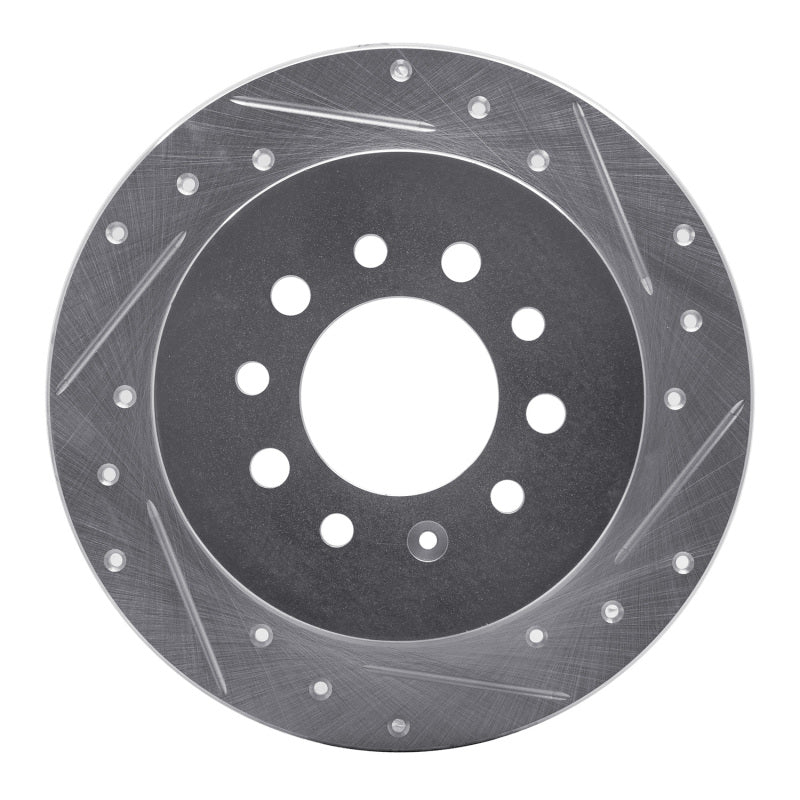 R1 Concepts R1 07-08 Hyundai TIBURON Rear Right Drilled & Slotted Silver Brake Rotor