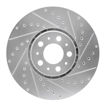 R1 Concepts R1 03-14 Volvo XC90 Front Right Drilled & Slotted Silver Brake Rotor