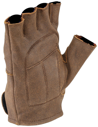 Kuryakyn Leather By River Road Buster Vintage Shorty Gloves Black - Large