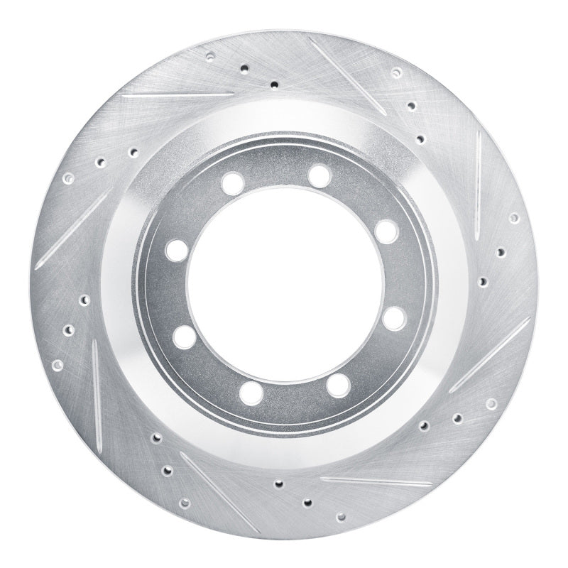 R1 Concepts R1 08-19 Ford E-350 Super Duty Rear Right Drilled & Slotted Silver Brake Rotor