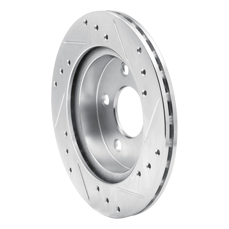 R1 Concepts R1 93-98 Ford Thunderbird Rear Left Drilled & Slotted Silver Brake Rotor